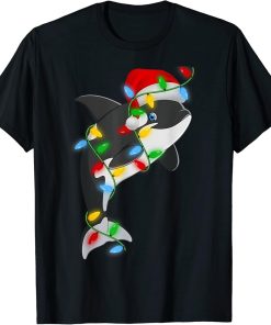 Orca Fish Xmas Lighting Holiday Santa Orca Christmas T-Shirt