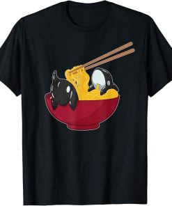 Kawaii Anime Japanese Ramen Noodles Orca Whale Gift T-Shirt