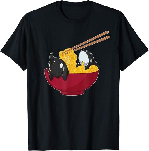 Kawaii Anime Japanese Ramen Noodles Orca Whale Gift T-Shirt