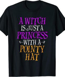 Cute Witch Princess Trick or Treat Halloween Girls Kids T-Shirt