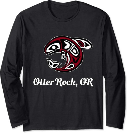 Native American Otter Rock OR Tribal Orca Killer Whale Long Sleeve T-Shirt