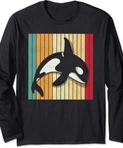 Retro vintage orca killer whale killer whale gift Long Sleeve T-Shirt