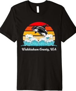 Vintage Wahkiakum County WA Distressed Orca Killer Whale Art Premium T-Shirt