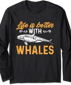 Funny Orca Lover Graphic for Women Men Kids Whale Long Sleeve T-Shirt